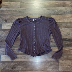 Pilcro Anthrolpologie button down cropped top size M